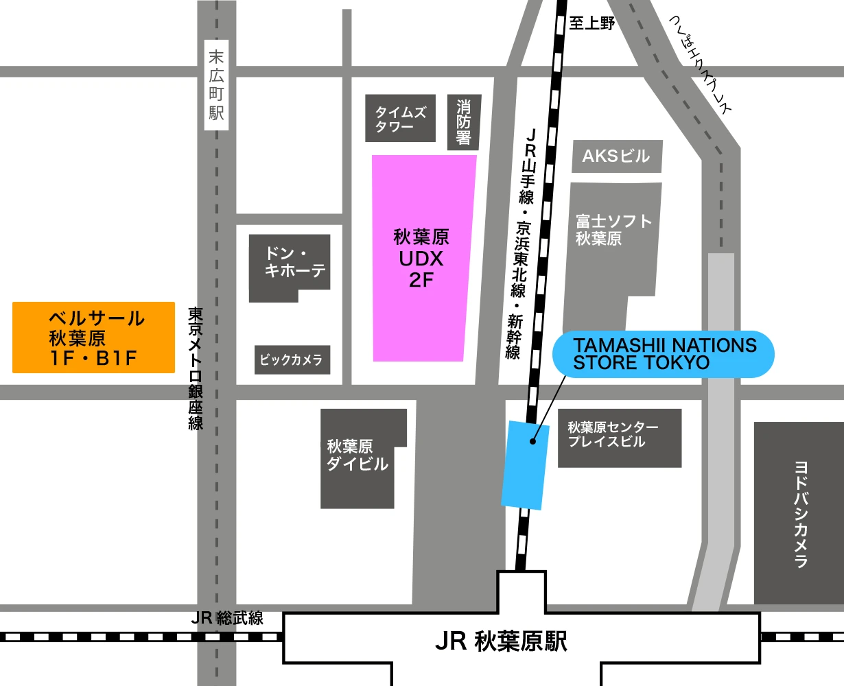 TAMASHII NATION 2024のイベント会場周辺の地図